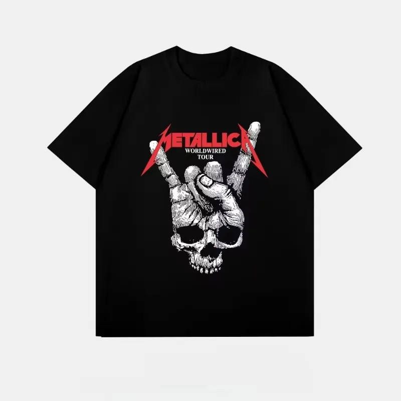 

Personalized creative design skull peripheral pattern printing summer pure cotton men's and women's T-shirts