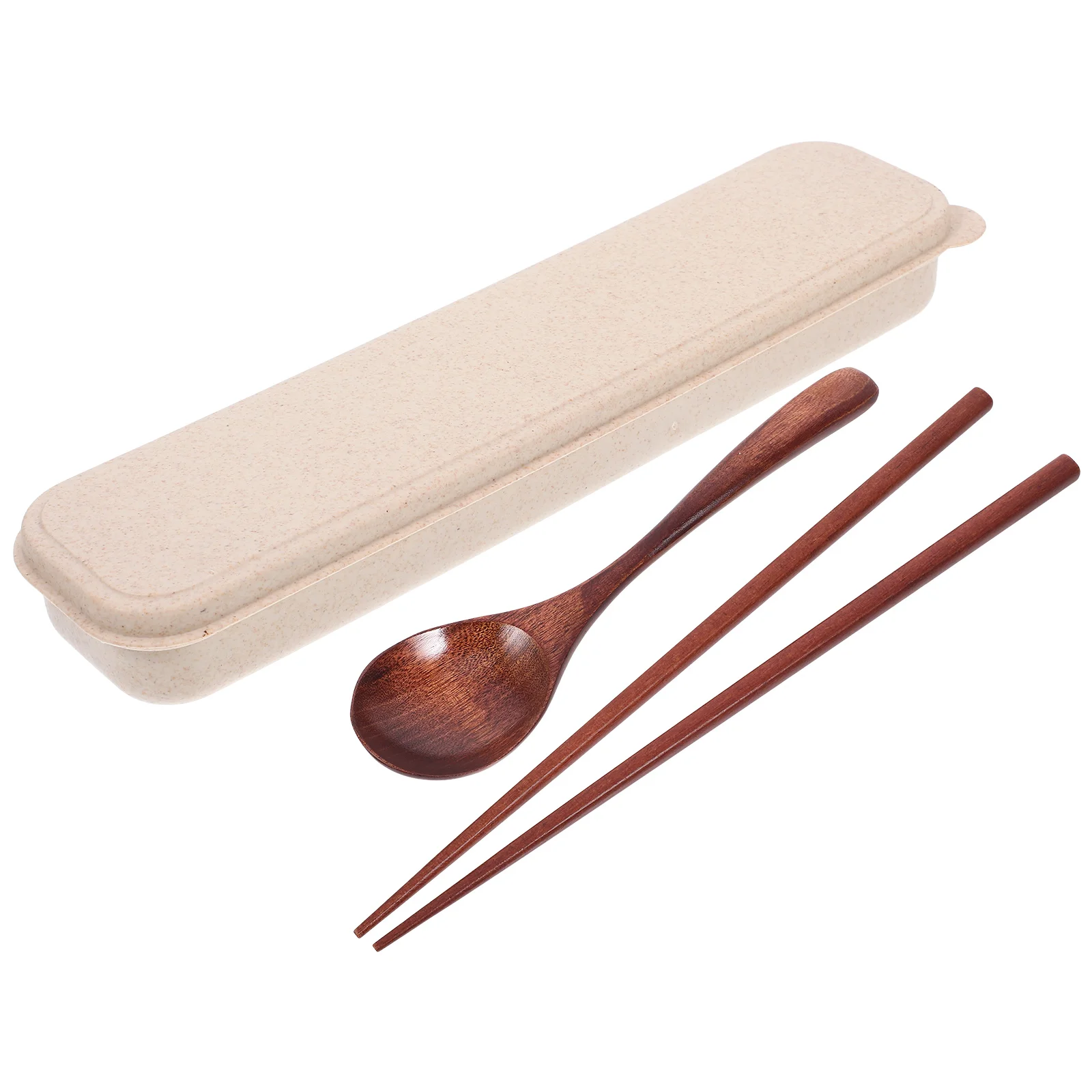 

Japanese Wooden Spoon Chopstick Travel Set Portable Carved Tableware with Carrying Case Reusable Flatware for Picnic Camping Ute