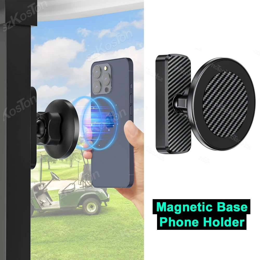 Supporto per telefono con base magnetica bifacciale per registrazione di allenamento in palestra per carrello da golf 360 °   Rotazione compatibile con la serie iPhone17-12