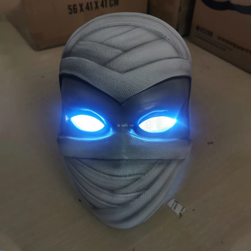 Marvel Moon Knight Helmet with Light Eyes Superhero Cosplay Costume Mask Props for Men Women Daily Gifts, Birthday Gift