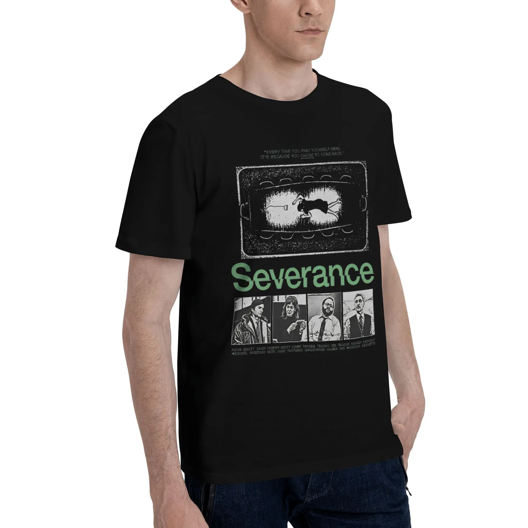 Vintage Severance TV Show T-Shirt Man  Y2K Basic Cotton T Shirts Summer O Neck Fashion Tee Shirt Wholesale Big Size Tops