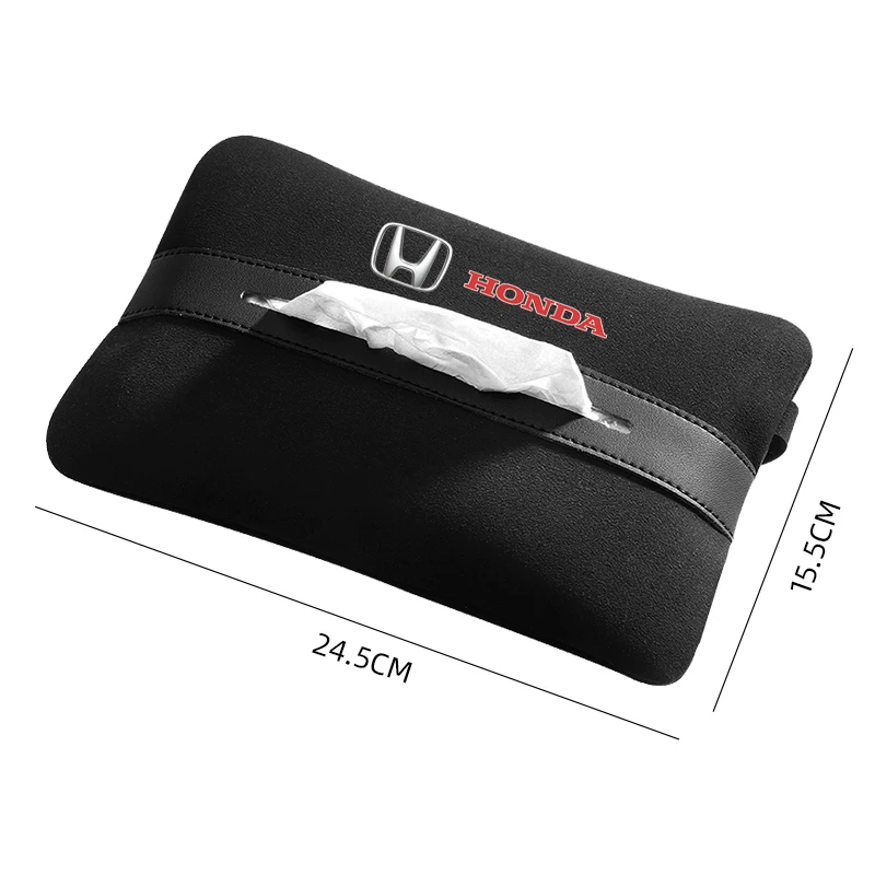 Car High quality Suede Tissue Box For Honda CRV Mugen Power Civic Accord Hrv Jazz City Odyssey Hanging Storage auto Accessories view 4