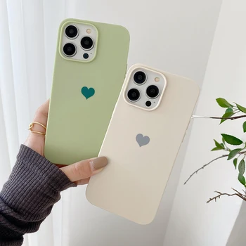 Aşk şeker renk silikon yumuşak kılıf iPhone 14 13 12 11 Pro XS Max X XR SE 2 3 7 8 6S 6 artı Ultra ince mat arka kapak Caso