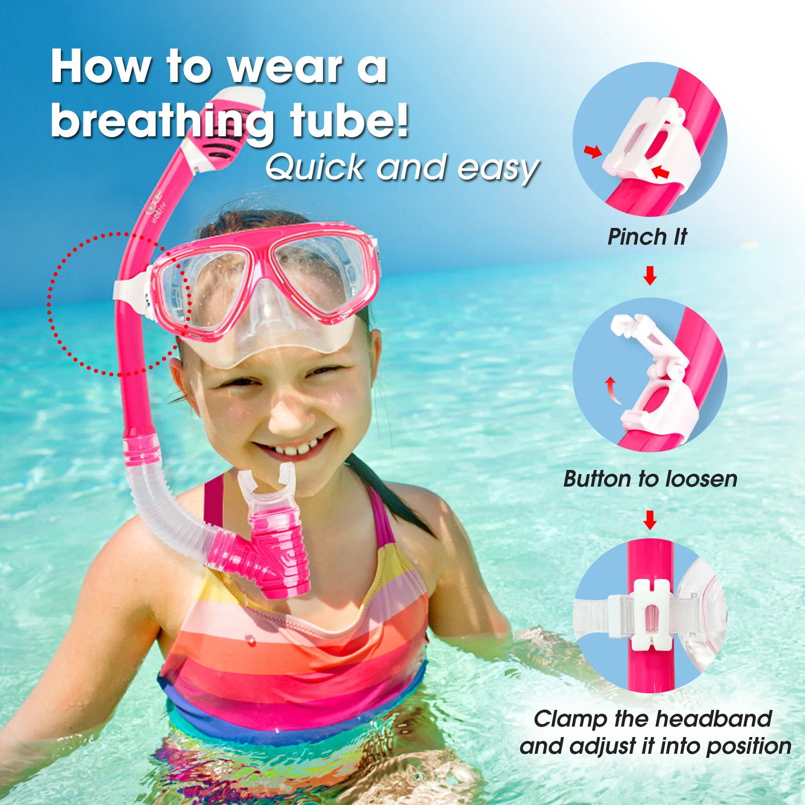 Dry Top Snorkeling Set for Kids, Anti Fog, Panoramic View, Diving Mask with Snorkel, Unisex, Snorkel Equipment, Boys and Girls