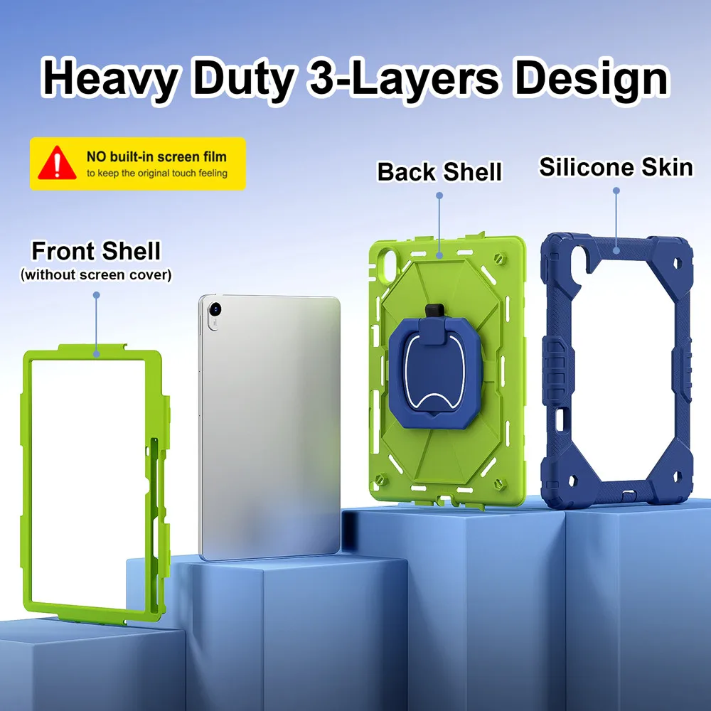 360 Rotating Shockproof Heavy Duty Safe Case for Huawei MatePad 11.5 S Air 11.5 SE 11 inch with Shoulder Strap Stand Back Cover