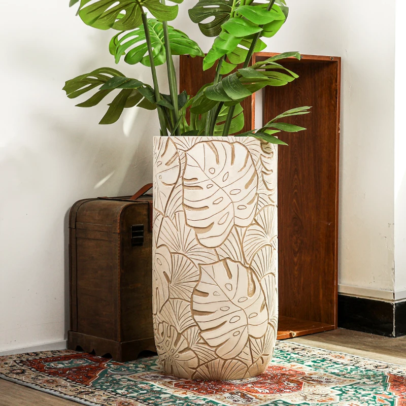 

Nordic creative simple magnesium mud large diameter turtle back high foot flower pot light luxury high sense home ornament