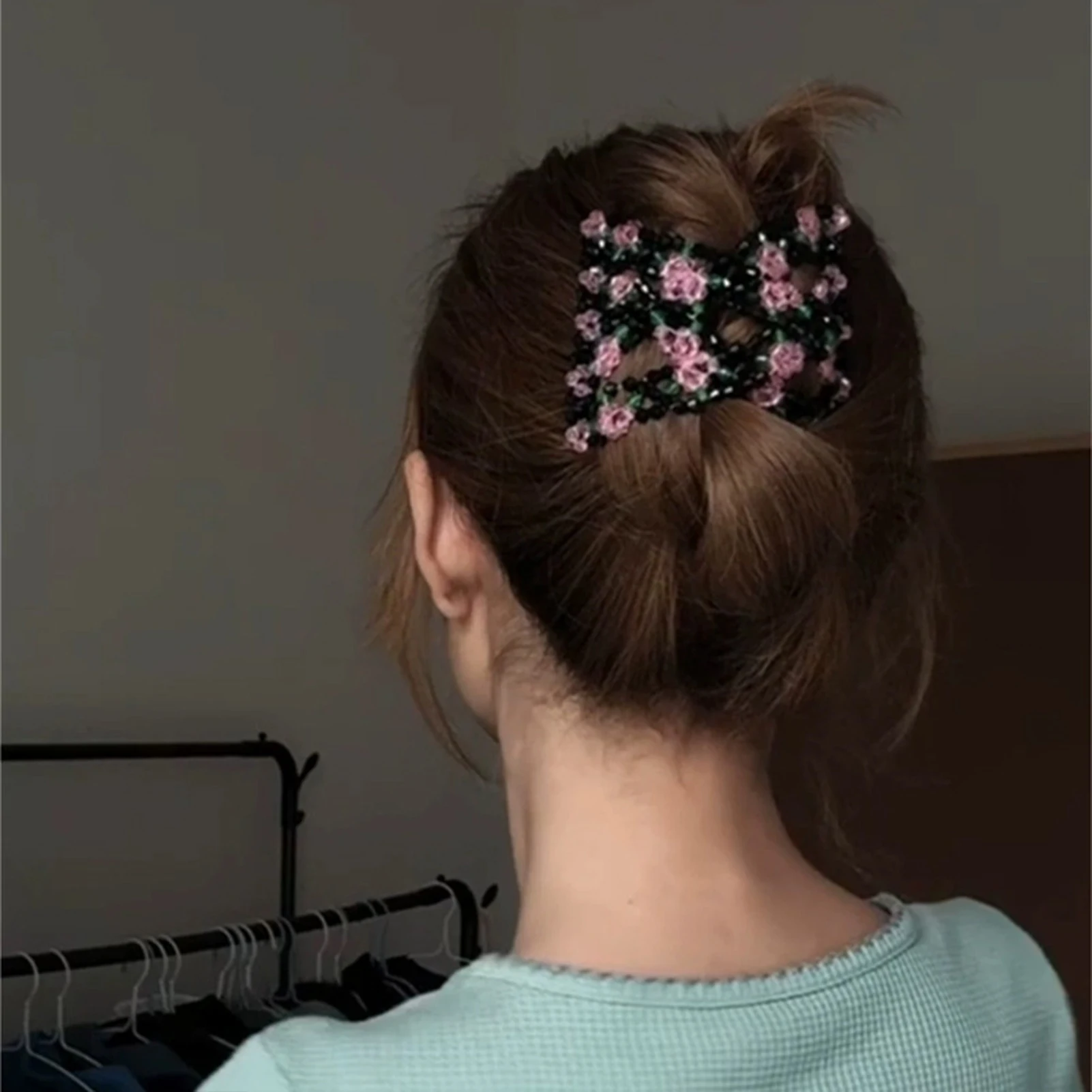 Bow Magic Hair Combs Woven Flower Hair Pins and Clips for Women Metal Stick Bun Makers Ponytail Holders Fashion Hair Accessories