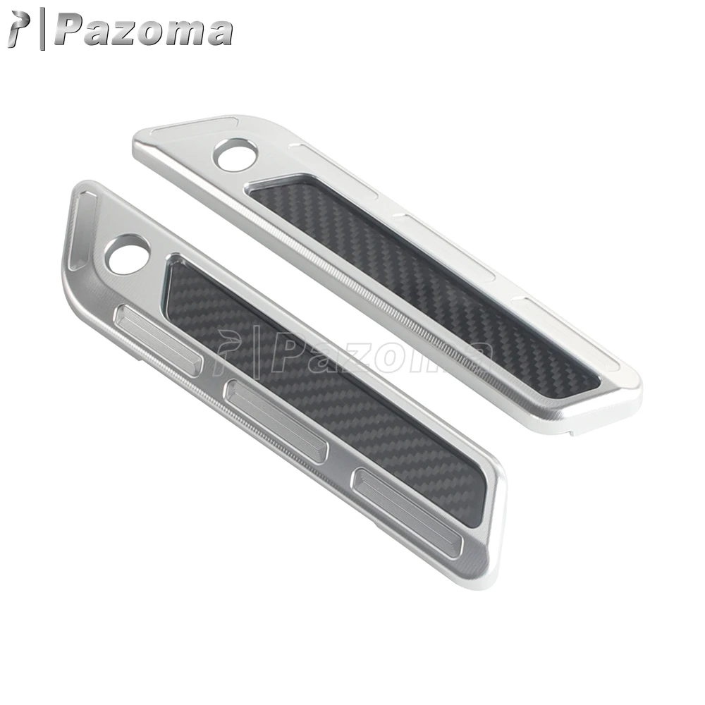 Side Luggage Latch Cover Trim Saddlebag Latch Cover Lid w/Carbon Fiber Reflector For Harley Touring FLHX FLHR FLTRX FLHRXS 14-24