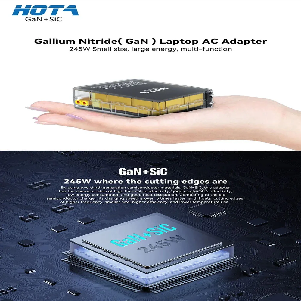 

HOTA H24 245W GaN Gallium Nitride AC Adapter P24 PD 248W USB Type-C Charger w/ 3-6S XT60 Input