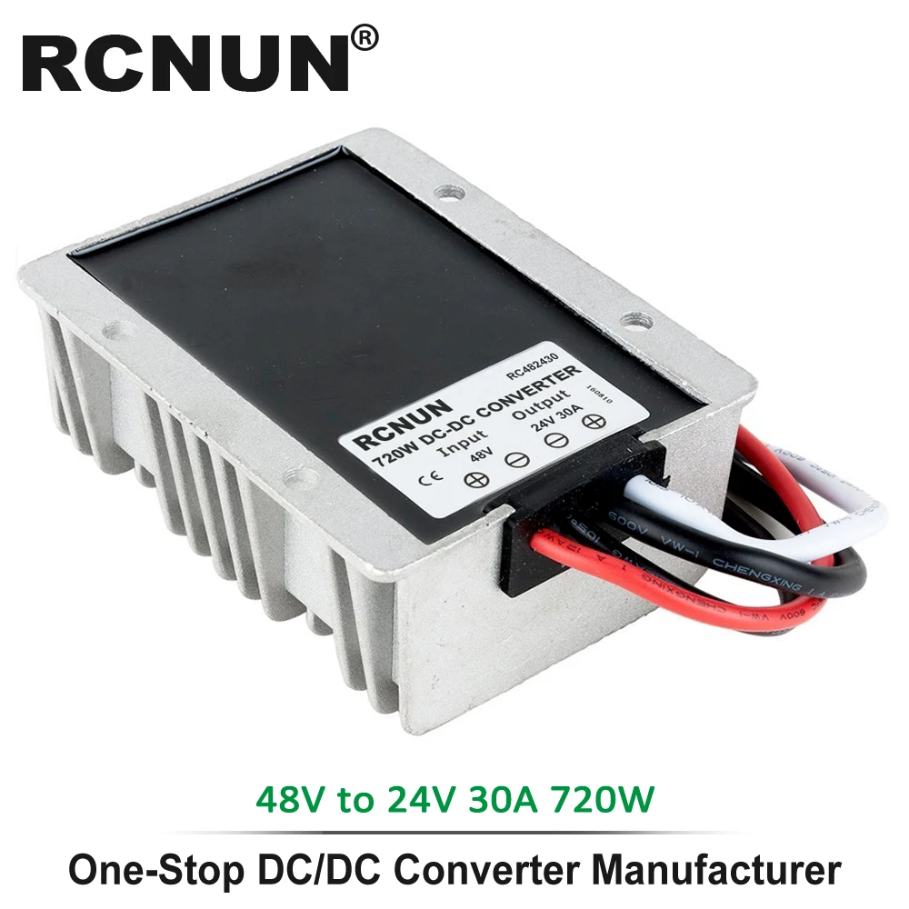 RCNUN High Efficiency 48V-24V 30A DC-DC Buck Converter Reliable Step Down DC DC Converter 48V to 24V Voltage Regulator CE