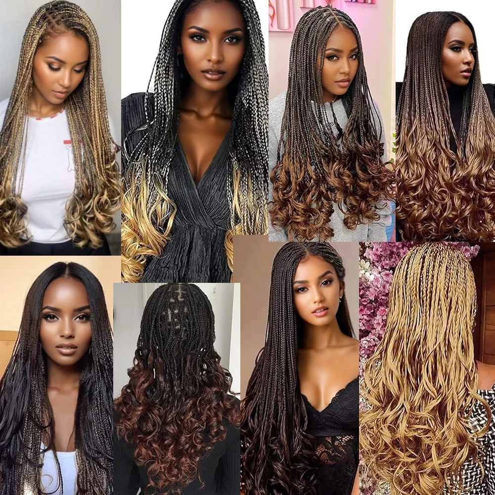 Extensions de cheveux tressés à boucles françaises, cheveux synthétiques, tresses à boucles en spirale, haute température, cheveux pré-étirés ombrés, adt Wave