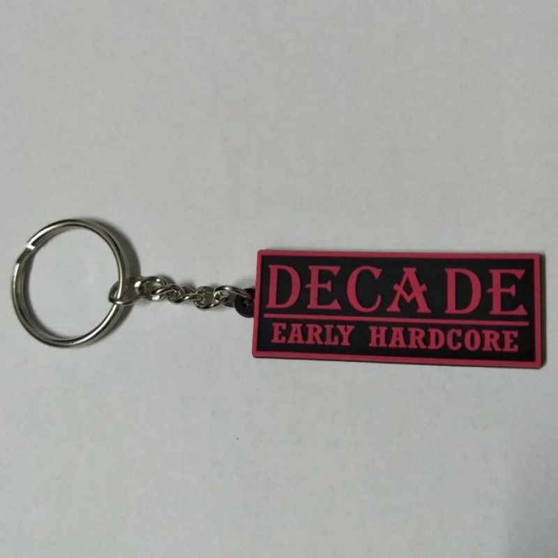 customized logo design rectangle shape ring letter key chain