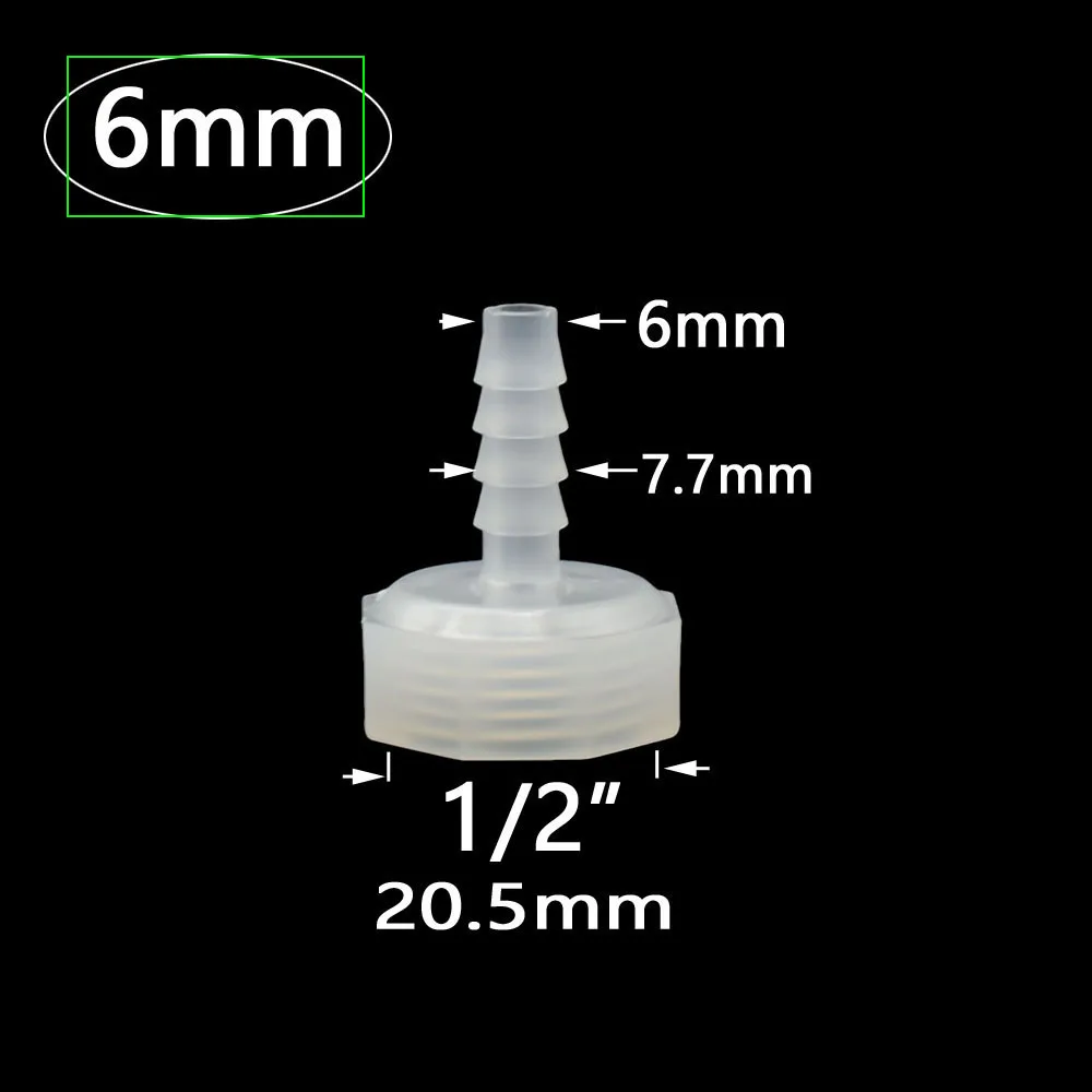 4/6/8/10/12/14/16/20/25mm króciec do węża złącze do złączek z 1/2 3/4 cal gwint żeński fajka wodna łącznik