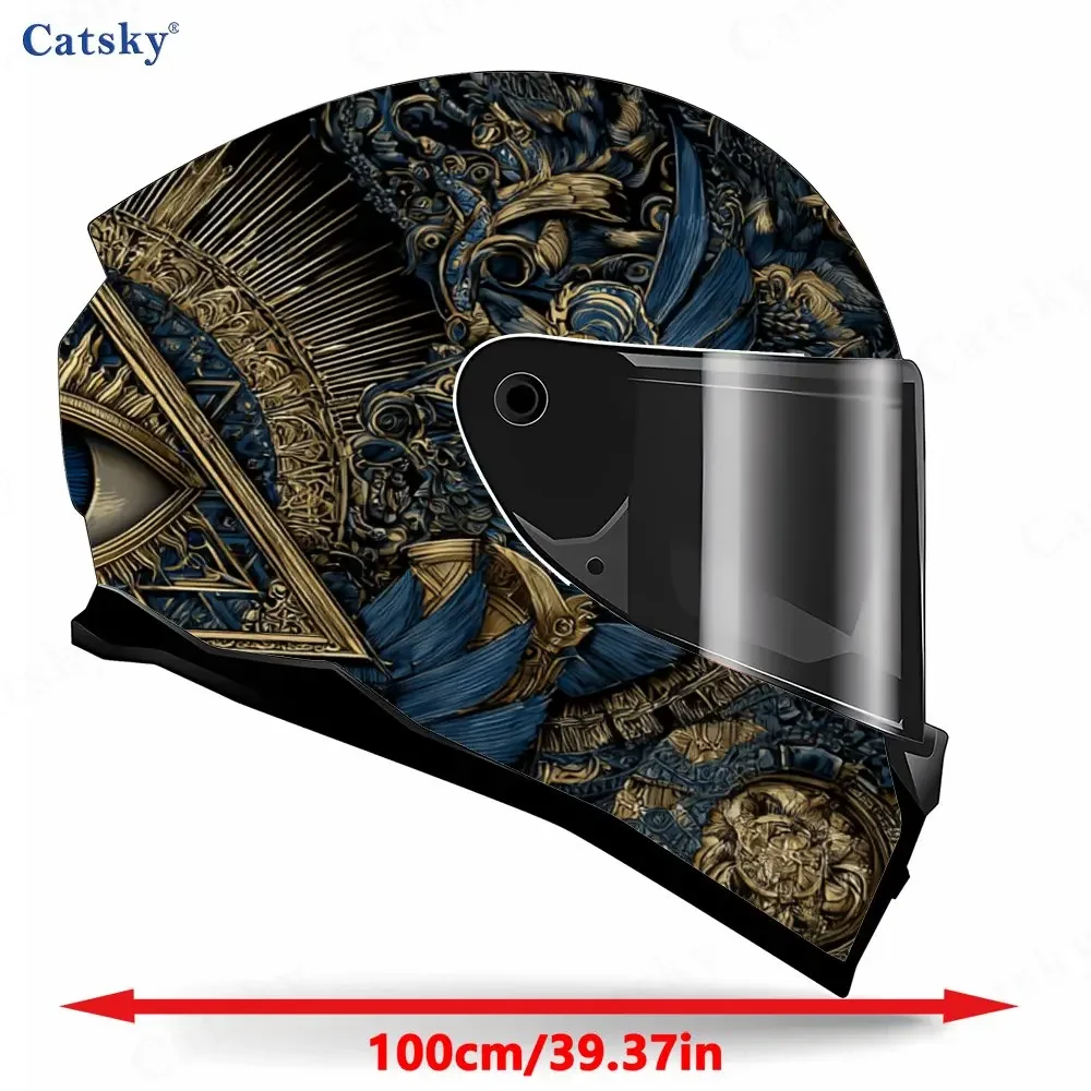 Golden-winged All-seeing Eye Pattern Helmet stickers , PVC Material Multifunctional Helmet Stickers, Scratch-Resistant & Fade-Pr