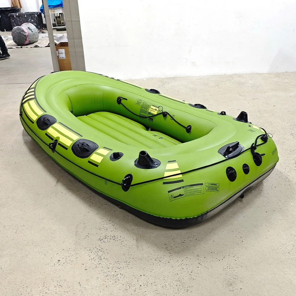 الثقيلة نفخ بولي كلوريد الفينيل دواسة قارب الصيد 4 غرف الهواء ملحومة أقفال المجذاف انتزاع مقابض القوس حبل-تصميم رياضي لاستخدام الشاطئ