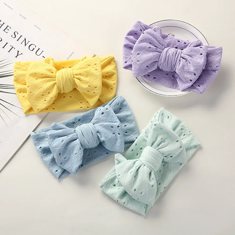 hollow-out-premium-handmade-embroidered-bow-children's-hair-accessories-lace-hole-baby-headband-headband-wholesale