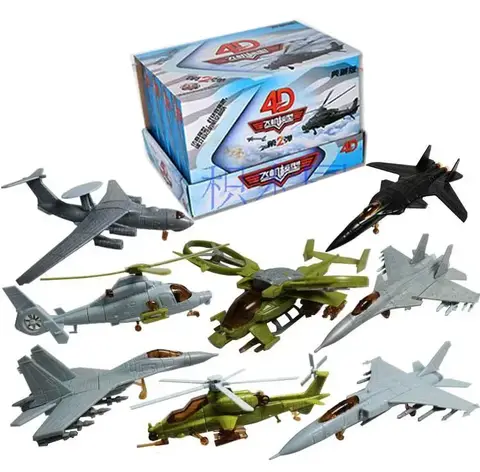 8PCS/Set Plastic Assembled Airplane 1:165 Scale SU-33 SU-47 Helicopter Military Fighter Sand Table Toy 2nd Generation