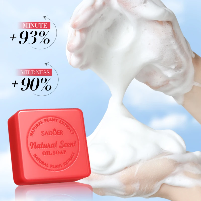 Ręcznie Robione Mydło Naturalne Ziołowe Mydło z Olejkiem Eterycznym Różanym, Mydło do Kąpieli Kontrolujące Wydzielanie Sebum, Głęboko Oczyszczające i Nawilżające Skórę