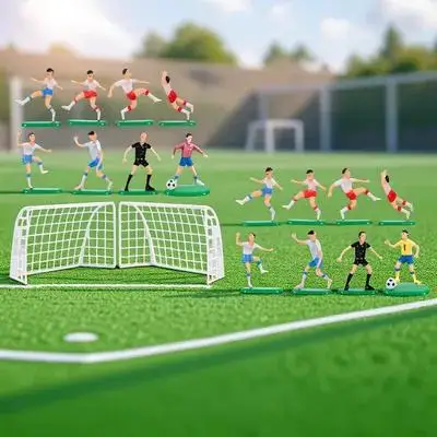 مجموعتان من زينة كعكة عيد الميلاد لكرة القدم، ديكور حفلات كرة القدم البلاستيكية، ديكورات كعكة المناظر الطبيعية المصغرة، قابلة لإعادة الاستخدام