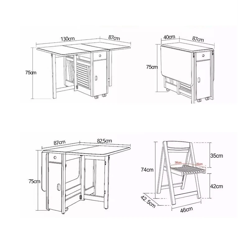 Mid Century Vintage Dining Tables With Chairs Design Elegant Dark Dining Tables Square Foldable Столы Обеденные Furniture Home view 2
