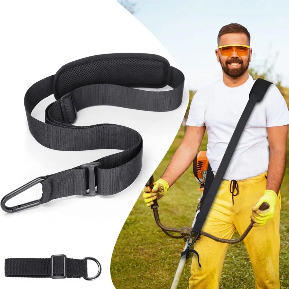 

130cm Weed Eater Strap Shoulder Pads Upgraded Stainless Steel Clip Adjustable Shoulder Strap Lawn Mower Harness Back Protector