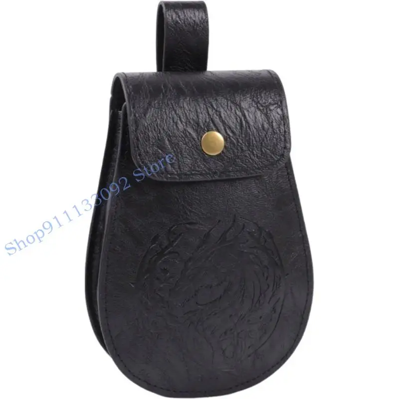 H9ED حقيبة خصر من العصور الوسطى، حقيبة خصر بحزام عتيق، حقيبة خصر للهالوين LARP عصر النهضة، إكسسوارات أزياء للنساء والرجال #5