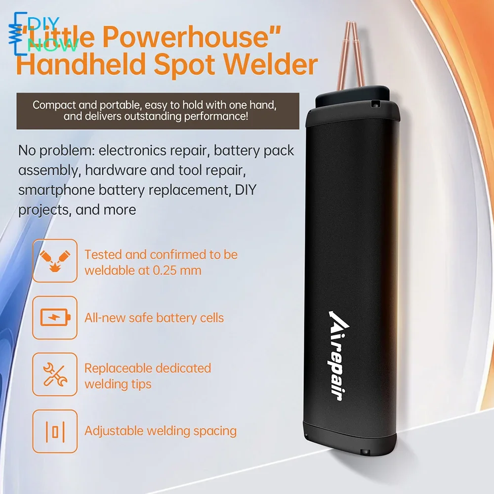 

Handheld Spot Welder 8 Power Adjustable Metal Case Type-C 800A Output for Phone Repair Lithium Battery DIY Kit