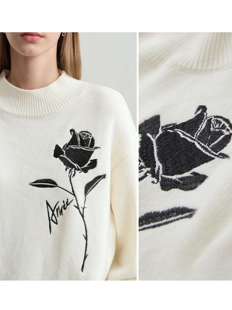 Amii Sweaters for Autumn Winte - đánh giá và giá Embroidery Rose