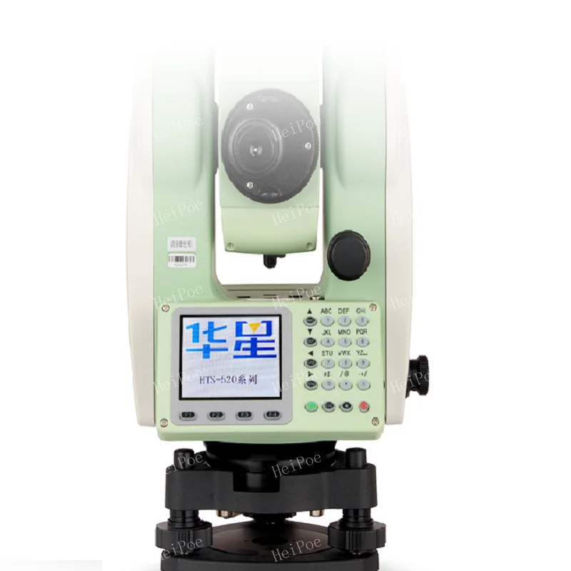 محطة إجمالية عالية الهدف HTS-520L8 للمعدات البصرية بطول 800 متر بدون عاكس مع شاشة ملونة وبلوتوث