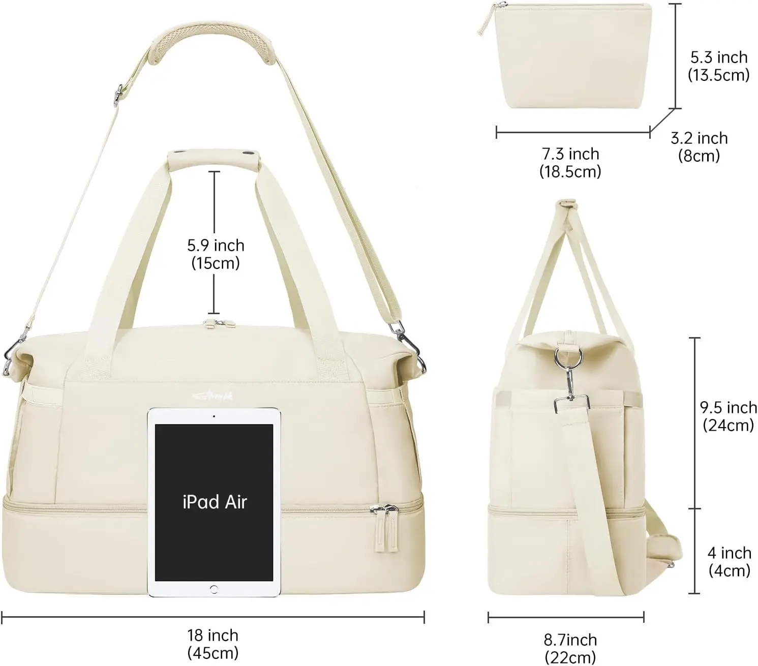 Women Gym Bag With Shoes Compartment And Wet Pocket Weekender Duffel - Image 6