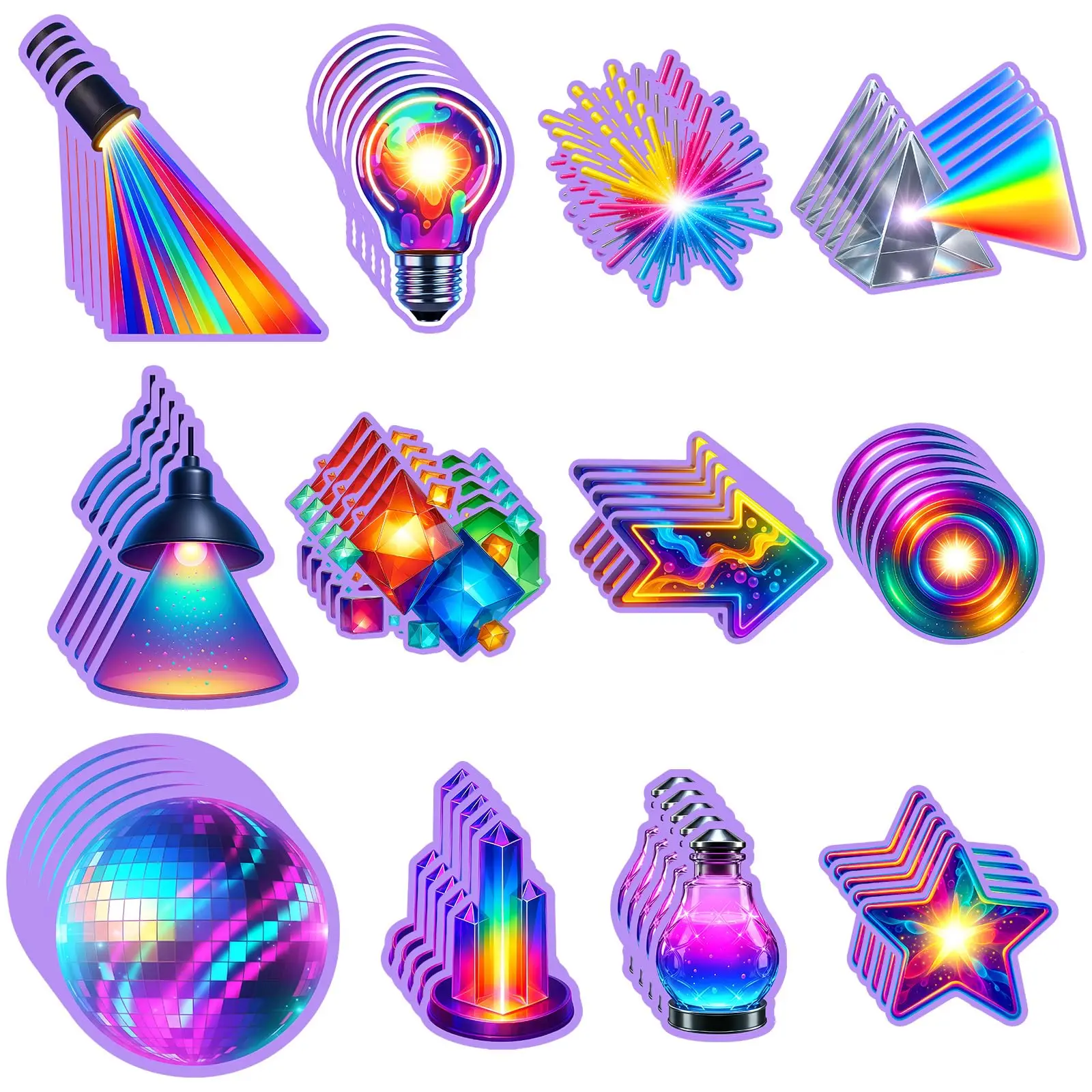 VBS 2026 Cutout Bulk Illumination Party Decoration Set with Adhesive Dots Colorful VBS Light Bulb Paper Cutouts Church Bulletin