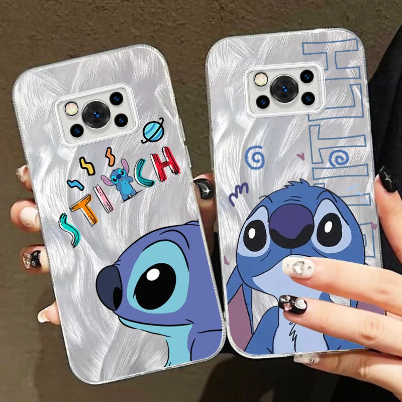 

Disney Anime Stitch Cute For Xiaomi Poco C65 M6 M3 X6 X5 X3 Redmi 13C 12 12C 10C 10 9T 9A 9 Pro 5G Feather Yarn TPU Phone Case