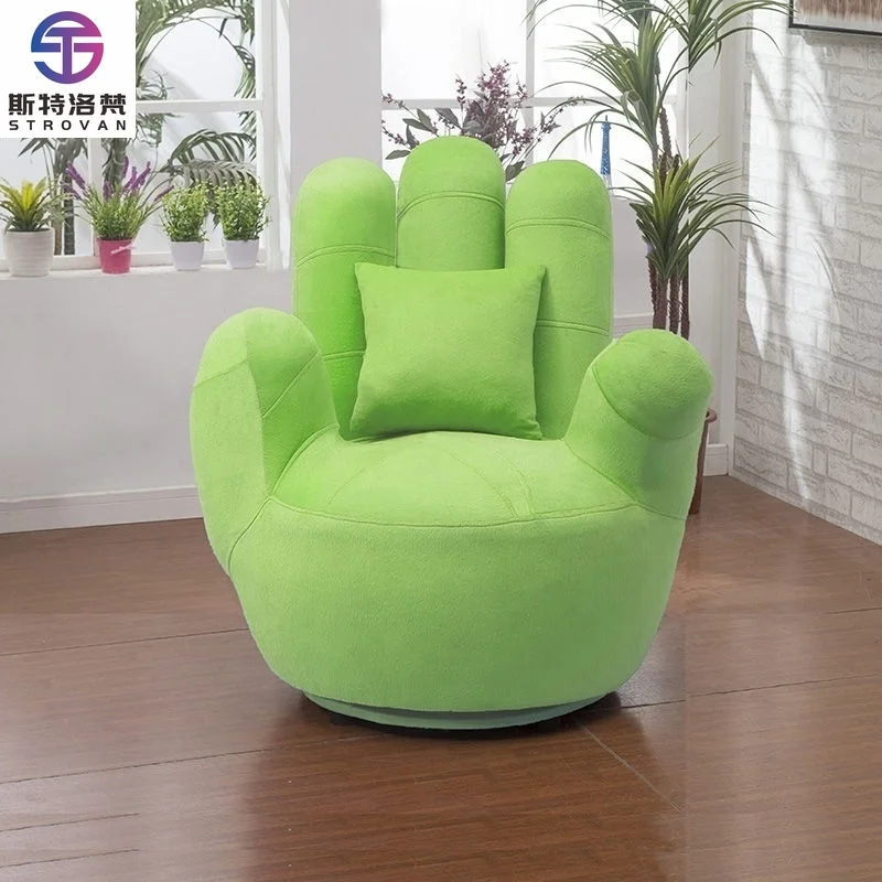 

Creative Design of Living Room Bedroom Five-finger Sofas Single Velvet Palm Leisure Sofa Chair With Pillow