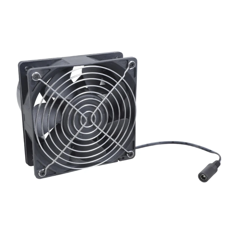

High Efficiency 120mm 12V 6000RPM Small Cooling Fan Ventilation Exhaust Fan For Workshops Bathrooms Greenhouses B03E