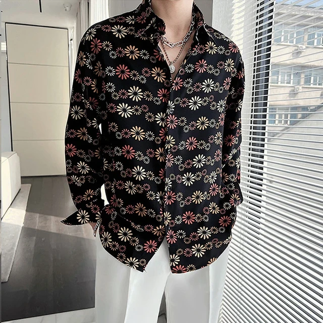 Camisas coreanas japonesas para hombre camisa hawaiana de manga larga de gama alta para primavera camisa Floral para fiesta y Club ropa Social de disenador de lujo para hombre AliExpress
