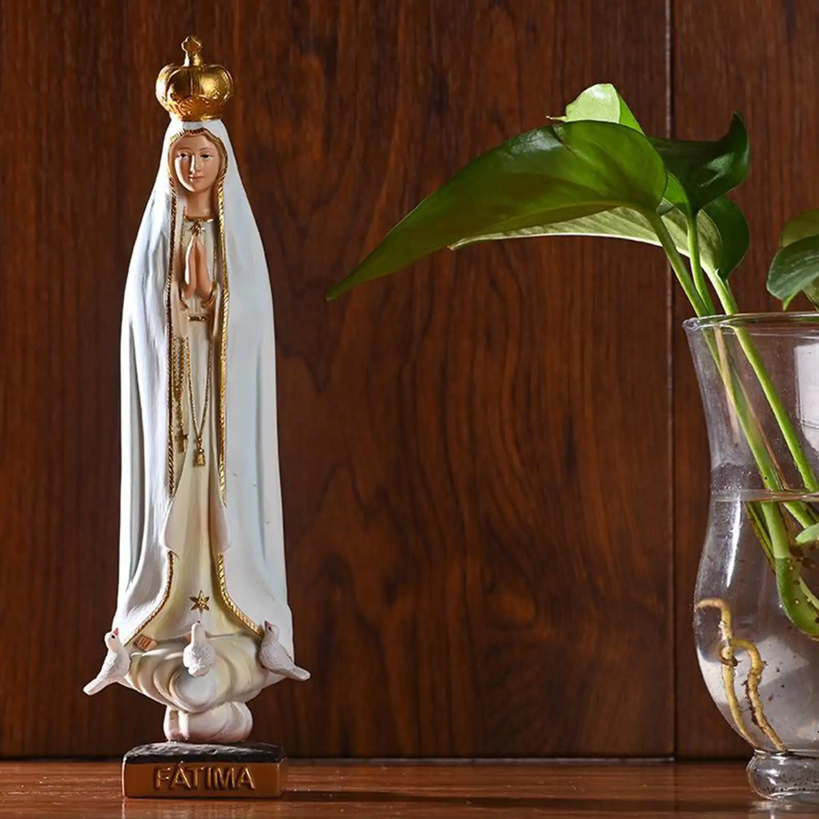 Resin Mary Figure Our Lady of Grace Statue Figurine Catholic Religious Ornaments Collecttion Gift, for Decor Home Painted Crafts