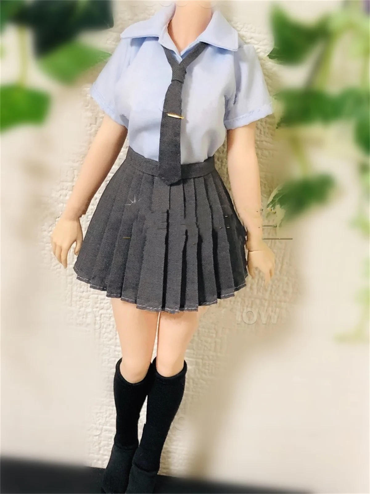 Uniforme scolaire pour femme, échelle 1/6, chemise courte, jupe JK, bas pour figurine 12 pouces, jouets miniatures