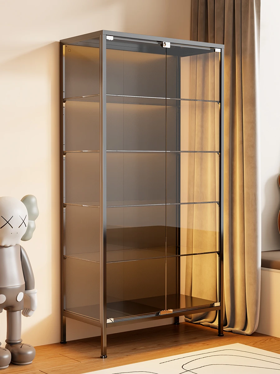 

Figure cabinet Glass display Pain with lock with door Bookcase Dust-proof transparent model storage Toy