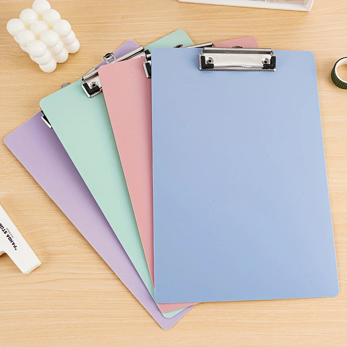 12pcs Durable PP A4 Clipboards - Multi-Color, Thick File & Document Holders with Metal Clips for Office, Meetings, and Writing