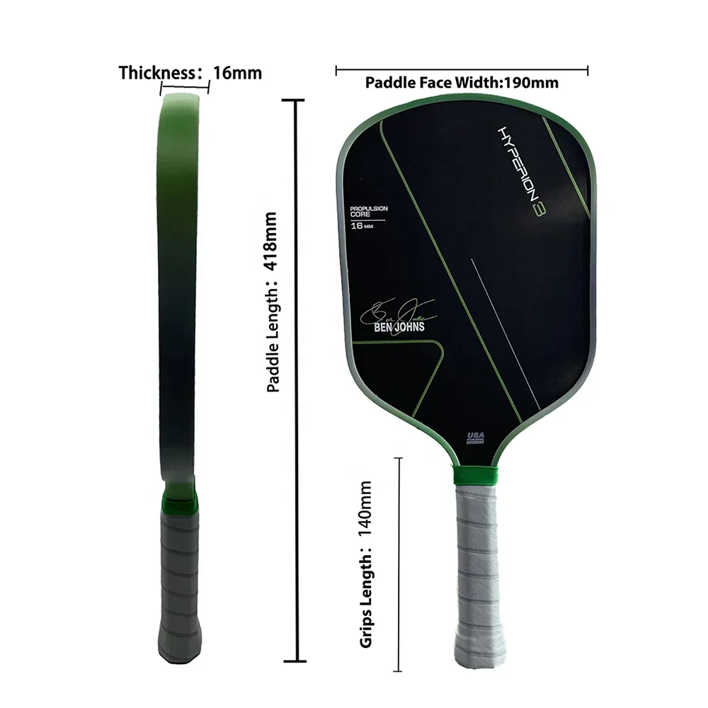 Full custom 1:1 GEN3 Core EVA foam carbon fiber with custom grips racing pickleball rackets paddles