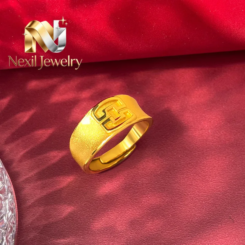 Nexil Jewelry   Nexil Jewelry  Scripture Open Ring Unisex 24K Gold AU999 -Pure gold scripture ring, symbolizing peace every year