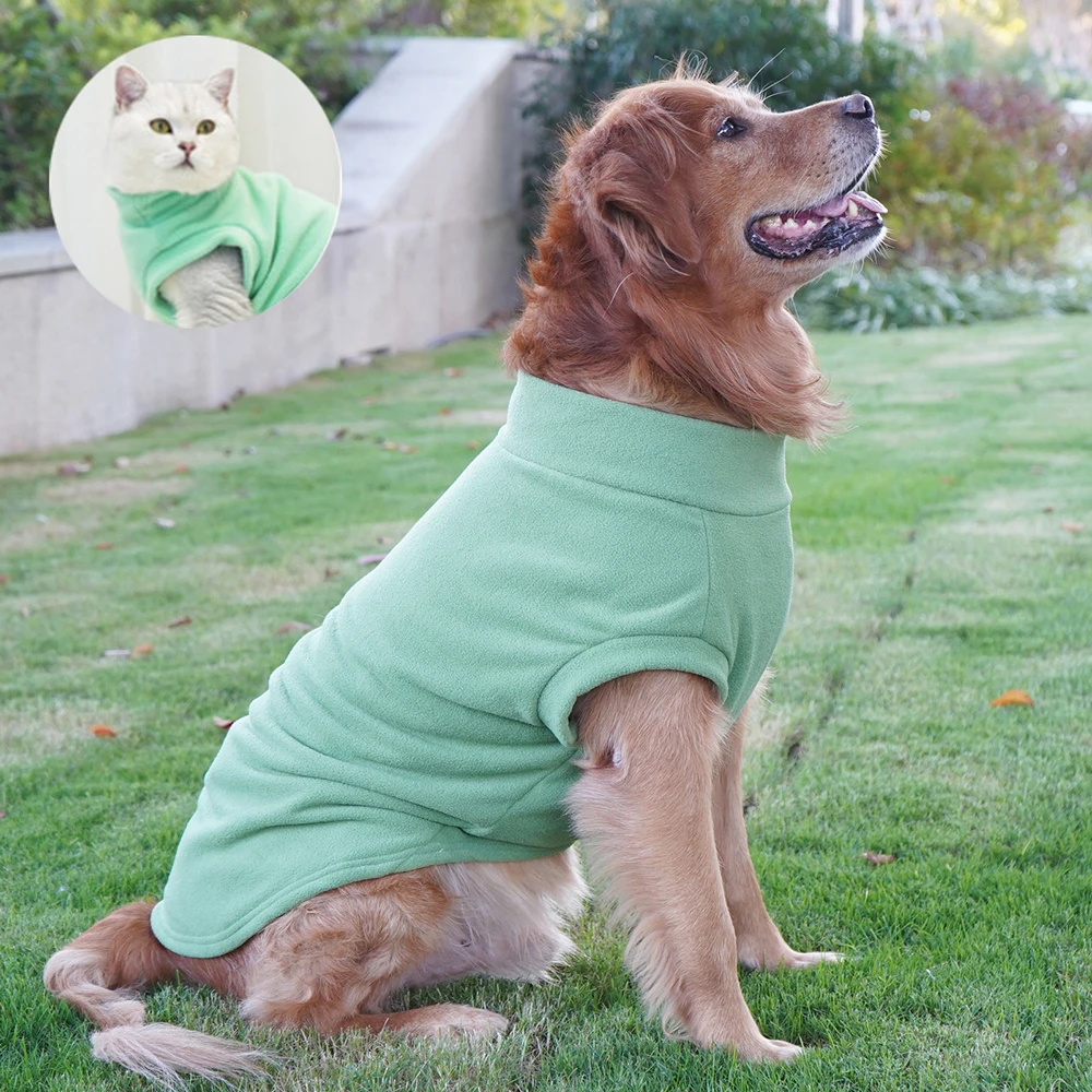 Fleece Cat Dog Jacket S to 8XL Spring Autumn Pet Clothes for Small Medium Large Dogs Puppy Big Dog Vest Kitten Pullovers Outfit