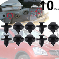 10Pcs For Nissan Qashqai J11 J10 2007 - 2017 Note X-Trail T32 Sentra Bonnet Wheel Arch Lining Facia Splash Guard Clips Rivet