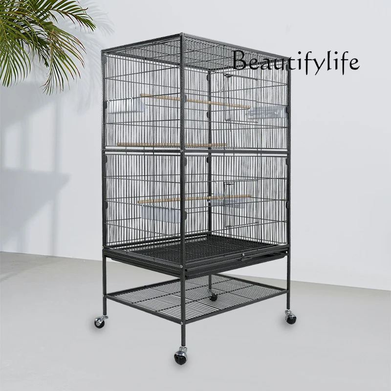 

Parrot bird cage large luxury villa household splash-proof group raising starling Xuanfeng outdoor high-end ornamental breeding