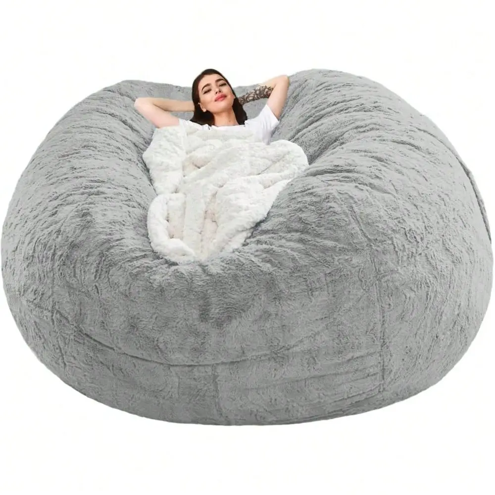 

Memory Foam Bean Bag, Large Size Adult Bean Bag Chair, Living Room Bedroom Dorm Fluffy Beanbag, Beanbag Cover Only Without Fill