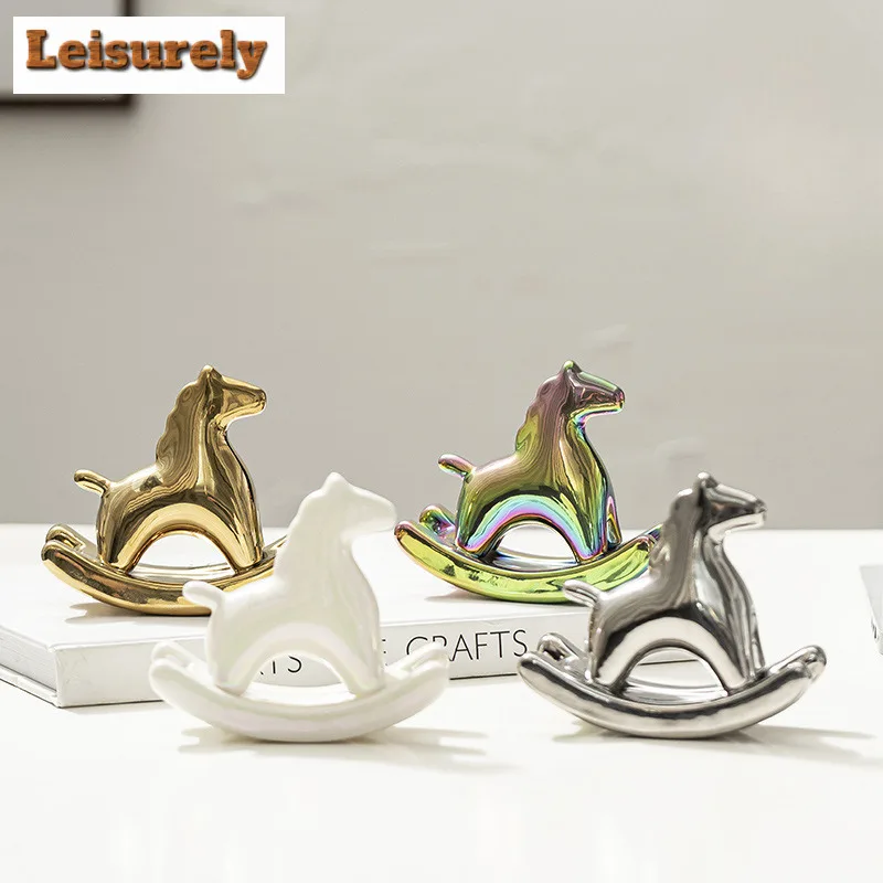 

Rocking Horse Tea Pet Traditional Flowerpot Landscaping Tea Figurine Play Toys Tea Statue Ornaments Tea Items Accessories Gift