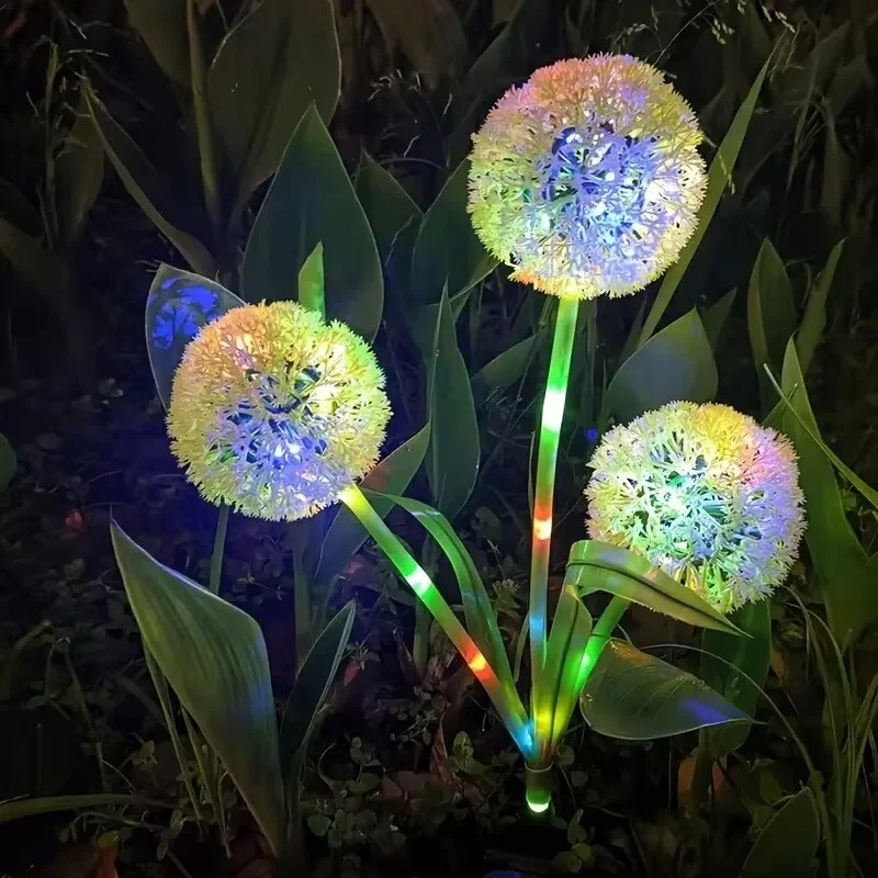 3Head Solar Dandelion Lamp Outdoor Garden Lawn Decoration Ideal for Yard Camping Wedding Birthday Party Build Nice Festival Vibe