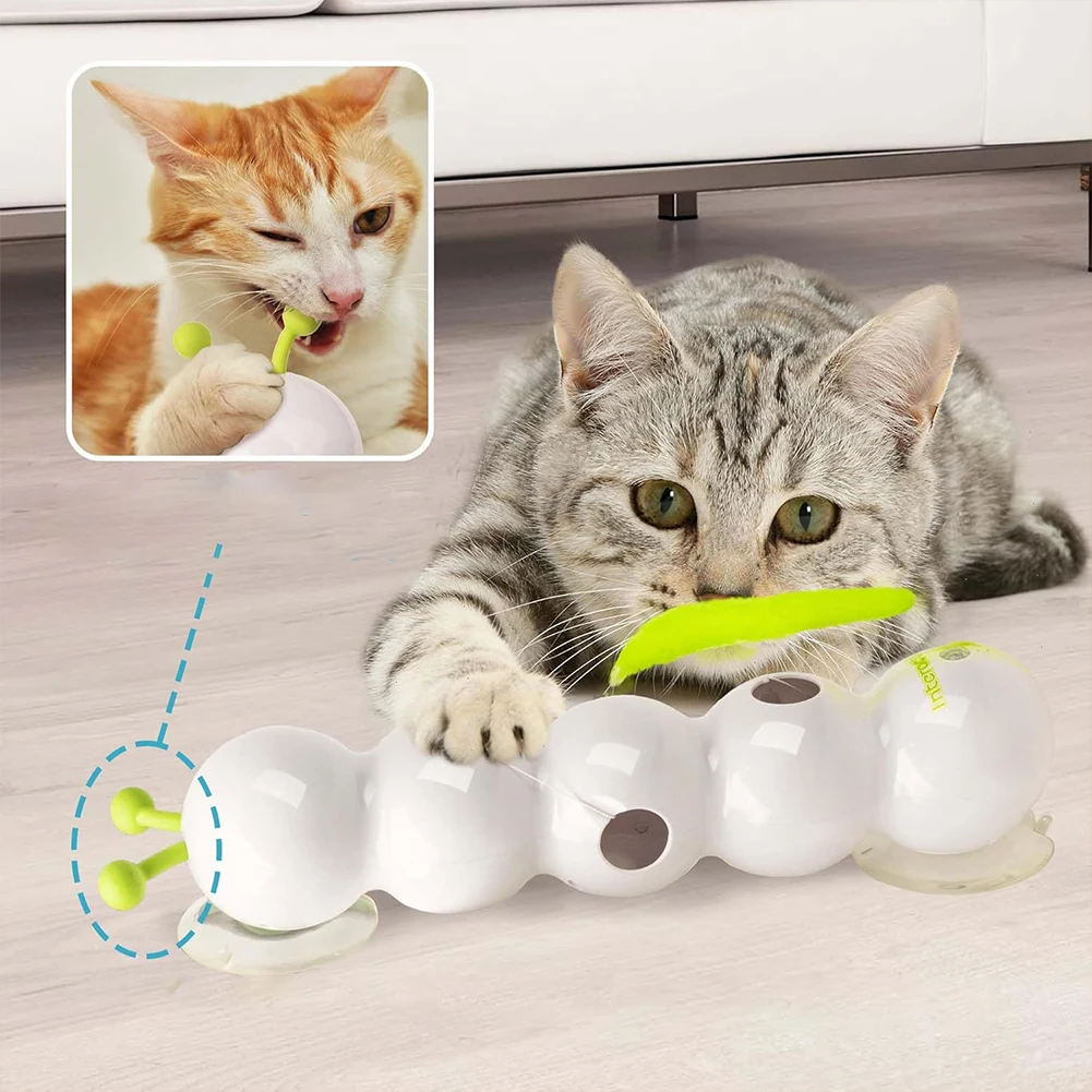 Intelligent Interactive Cat Motion Activated Wack A Worm Post with Tail USB Pet Funny Caterpillar for Bored Indoor Cats