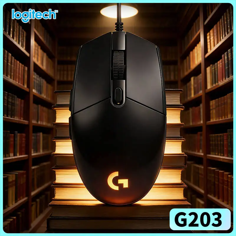 Logitech G203 Prodigy RGB Gaming Mouse Wired 8000 DPI 6 Buttons On-Board Memory 1000Hz Polling Windows Mac Accurate Reaction