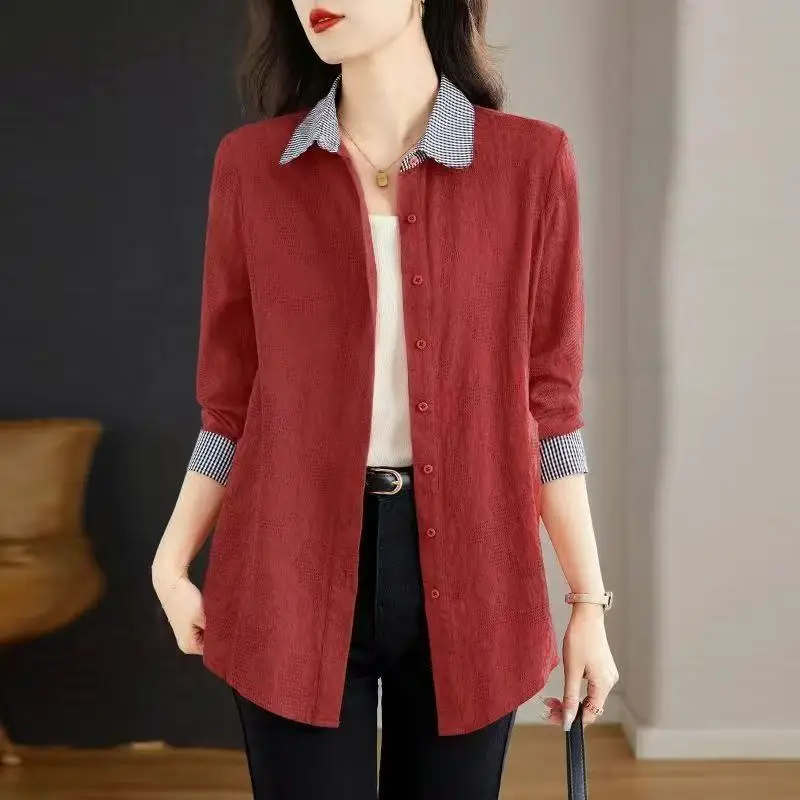 

Cotton Shirt Women New Spring Autumn Summer 2025 Large Size Coat Female Cardigan Long Sleeve Fashion Jacket Outdoor Casual Top
